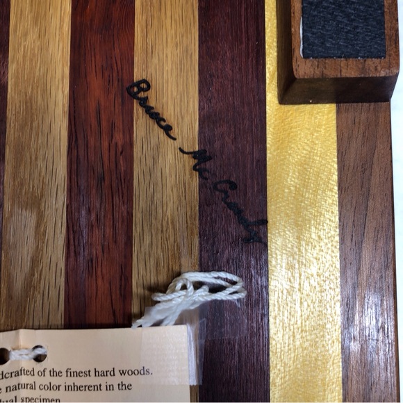 Handmade Hard Wood Serving Board Sz Small Signed By Artist Bruce McCreedy NEW - Picture 6 of 8